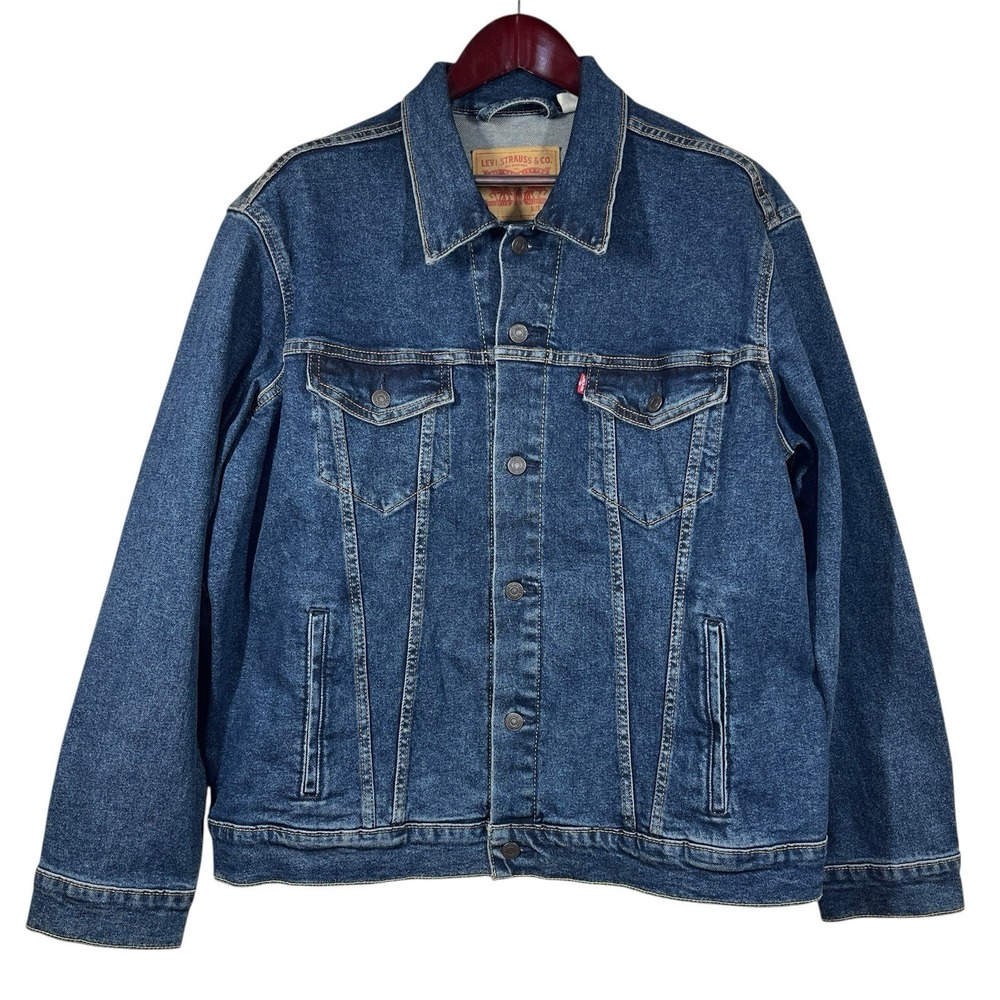 Levi's Type 3 Jean Jacket Mens XL Medium Wash Blue Denim Trucker Biker Retro